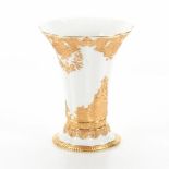 Meissen porcelain vase with gold decor.