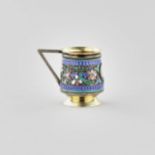 Silver coffee cup with enamels by Ivan Ovchinnikov.