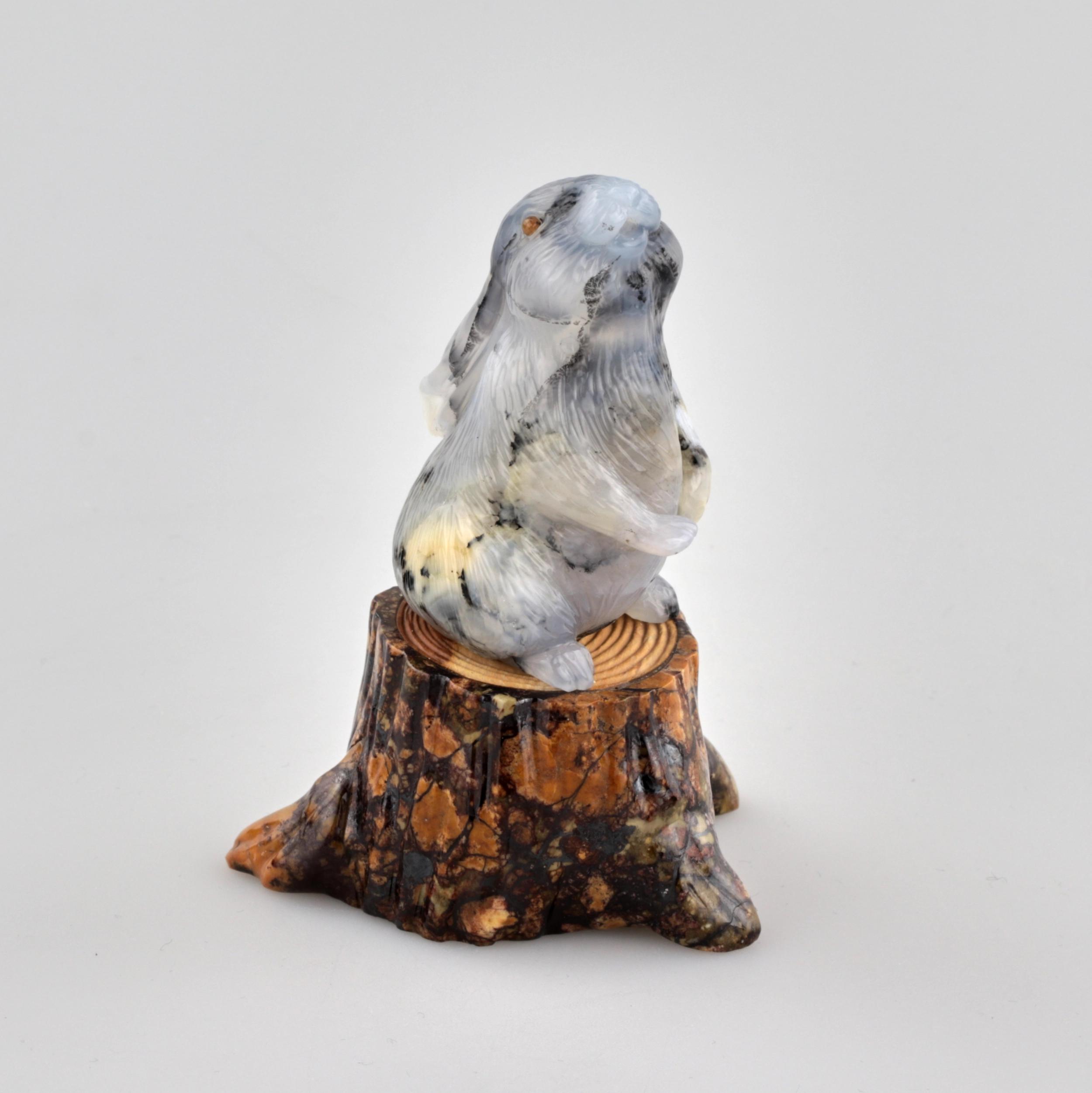 Figurine "Hare on a stump" - Image 6 of 6