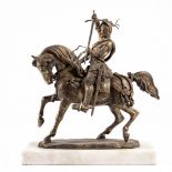 Carlo Marochetti. Bronze figure of an equestrian knight. Duke of Savoy.