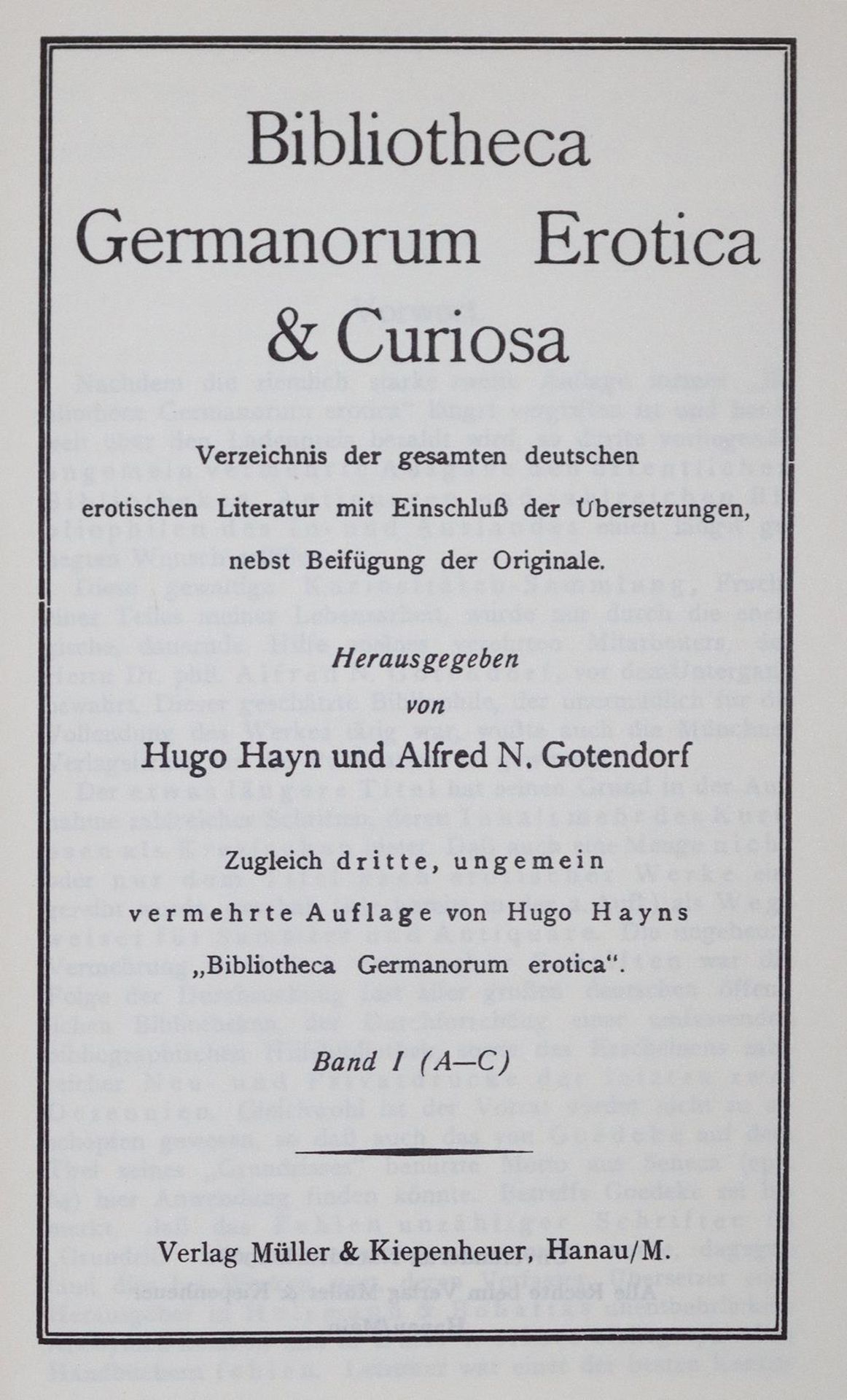 Hayn,H. u. A.N.Gotendorf.