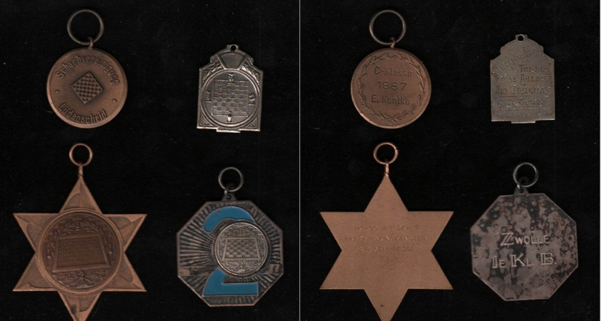 Medaille. Plakette aus Metall zur Erinnerung an das Turnier Rio Uruguay, ca. 1942. Vorderseite: