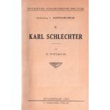 Schlechter. Spielmann, R(udolf). Karl Schlechter. Stockholm, Englund, 1924. 8°. Mit 1 Tafel und