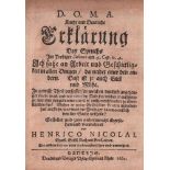 Danzig. (Nicolai, Henrico ?) D.O.M.A. Kurtze und Deutlliche Erklärung des Spruchs Im Prediger Salomo