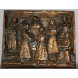 Metall. Bronzerelief. Volland, Walter. (Musizierende Frauen). Bronzerelief am äußeren Rand