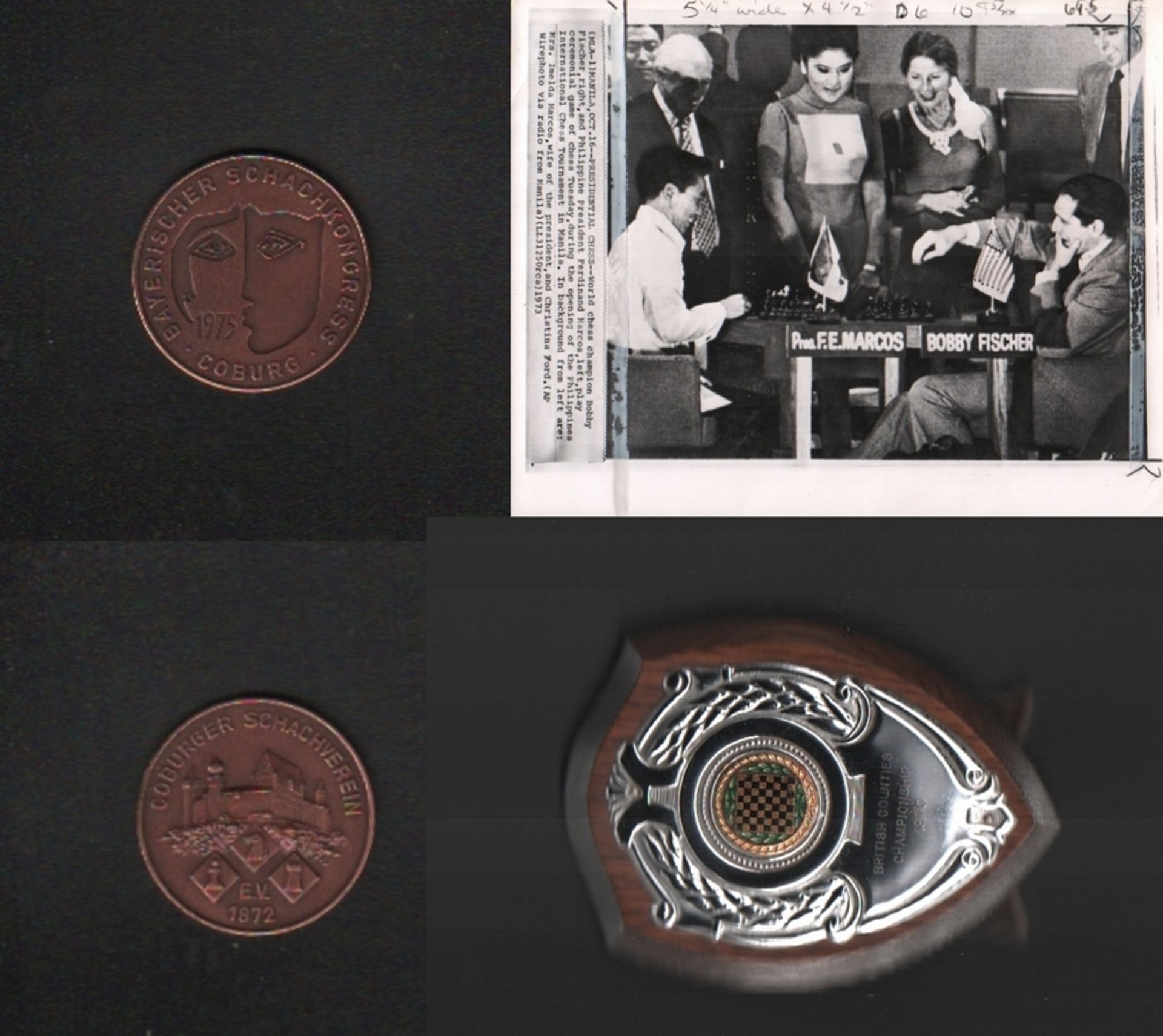 Medaille aus Bronze zum Bayerischen Schachkongress in Coburg 1975. Arbeit von B. H. Mayer, - Image 2 of 2