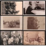 Postkarte. Soldaten beim Schachspiel. 6 schwarzweiße und teilweise postalisch gelaufene Postkarten