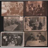 Postkarte. Soldaten beim Schachspiel. 6 schwarzweiße Postkarten aus der ersten Hälfte des 20.
