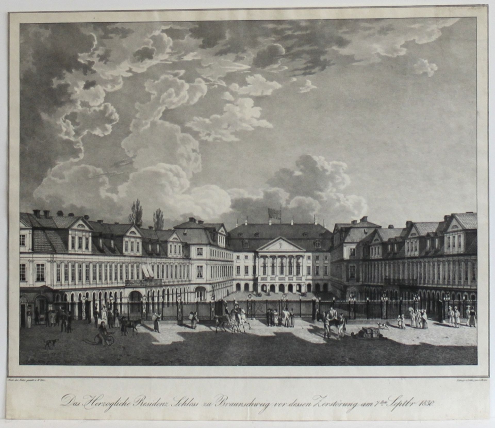 Braunschweig. (Der graue Hof) "Das Herzogliche Residenz Schloss zu Braunschweig vor dessen Zerstörun