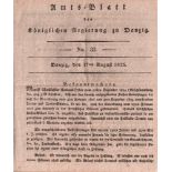 Danzig. Amts - Blatt der Königlichen Regierung zu Danzig No. 33 den 17. August 1825; No.19. den