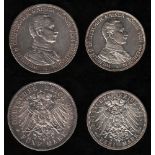 Deutsches Reich. Silbermünze. 5 Mark. Wilhelm II., Deutscher Kaiser. 25 jähriges Regierungsjubiläum.