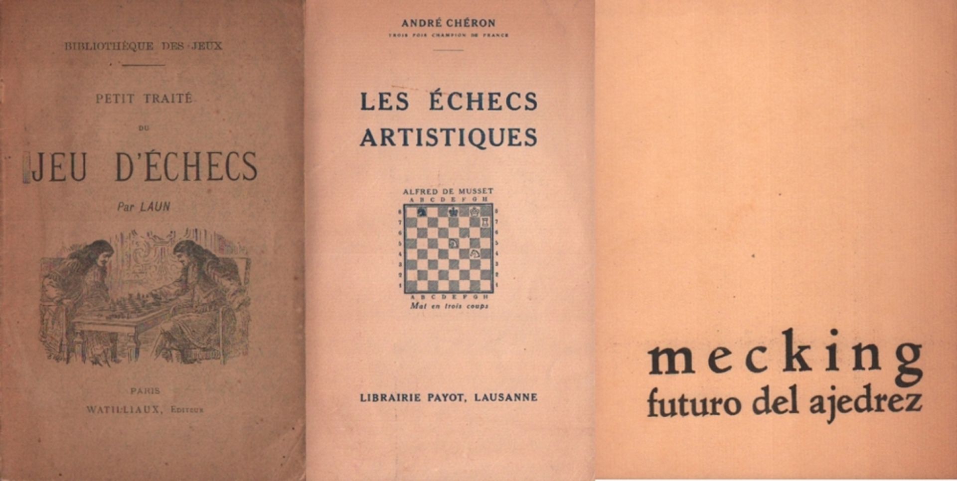 Laun. Petit traité du jeu d’échecs. Paris, Watilliaux, (1885). 8°. Mit 1 Diagramm. 31 Seiten.