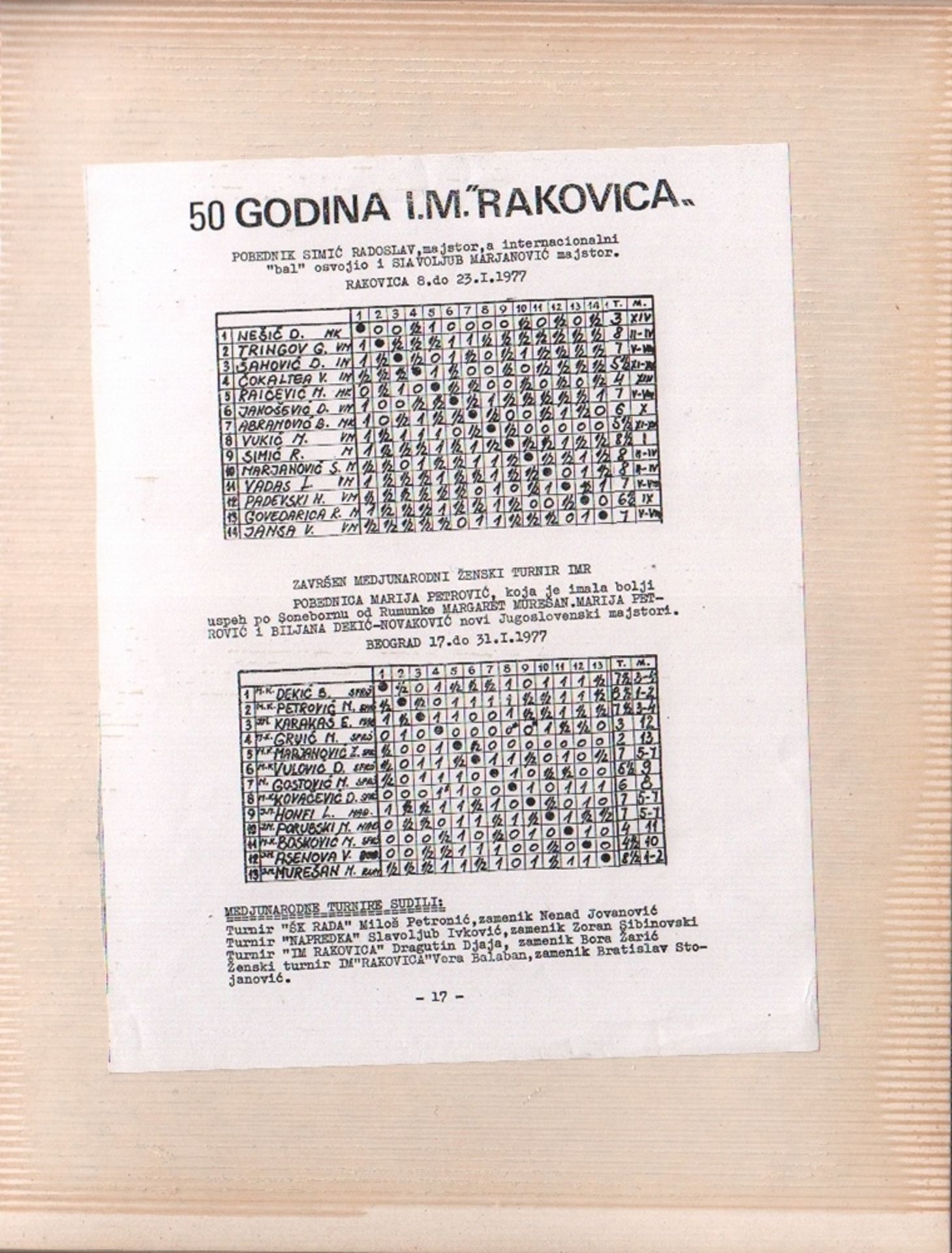 Foto. Rakovica 1977. Fotoalbum mit 24 schwarzweißen Fotos vom Turniergeschehen auf 10 Albumblättern. - Image 6 of 6