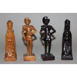 Europa. Tschechien. Schachfiguren aus Holz. Eine Partei naturfarben, die andere in Dunkelbraun.