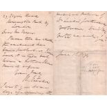 Staunton, Howard. Eigenhändig geschriebener Brief von H. Staunton in englischer Sprache, signiert