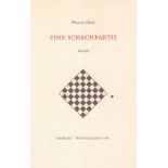 Jókai, Maurus. Eine Schachpartie. Novelle. Bamberg 1956. 8°. 14 Seiten, 1 Bl. Orig. Halbleinenband