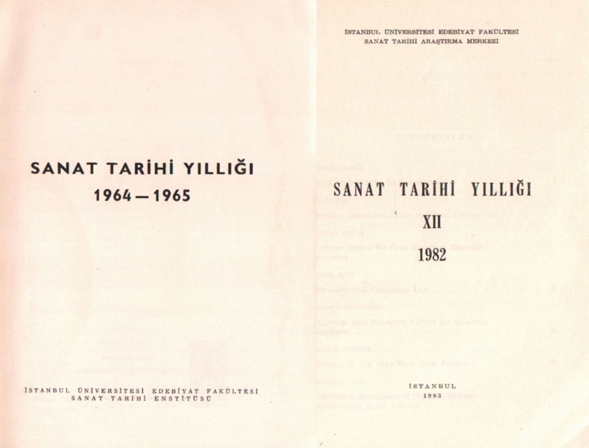 Islamistik. Sanat Tarihi Yilligi. Bände 1 bis 10 und 12. Verschiedene Herausgeber. Istanbul