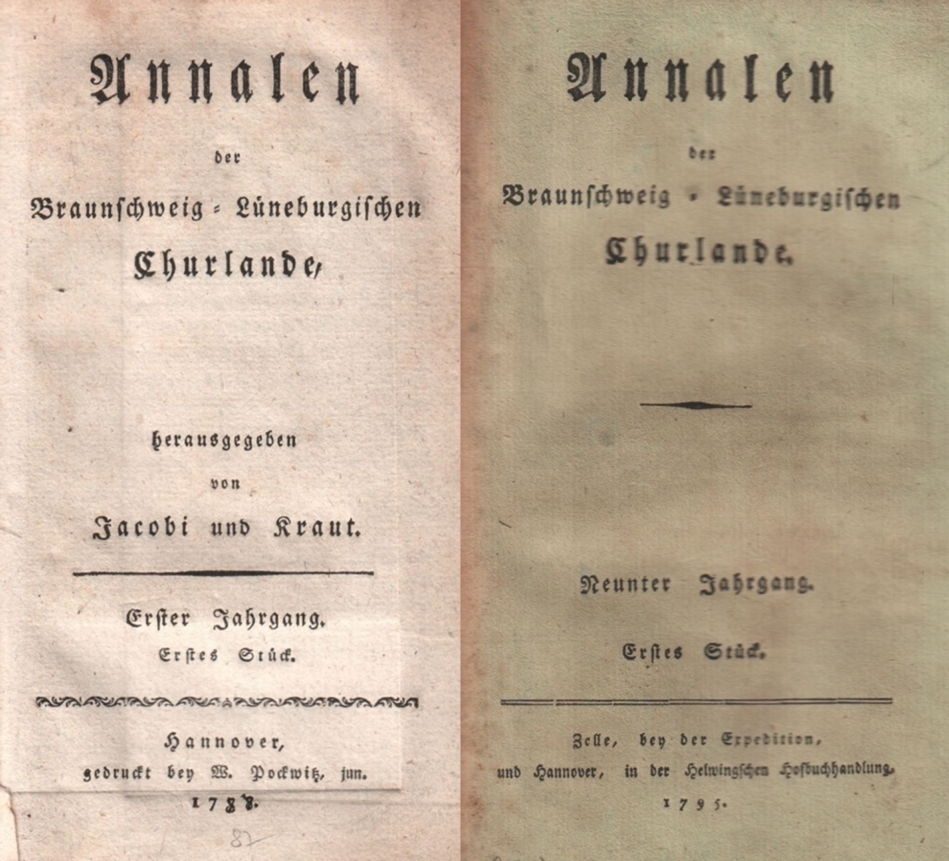 Braunschweig. Analen der Braunschweig - Lüneburgischen Churlande. Hrsg von A. J. Jacobi und A. J.