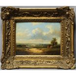 Roosenboom, Nicolaas Johannes. (Sommerliche Landschaft). Ölgemälde auf Holz. Unten links