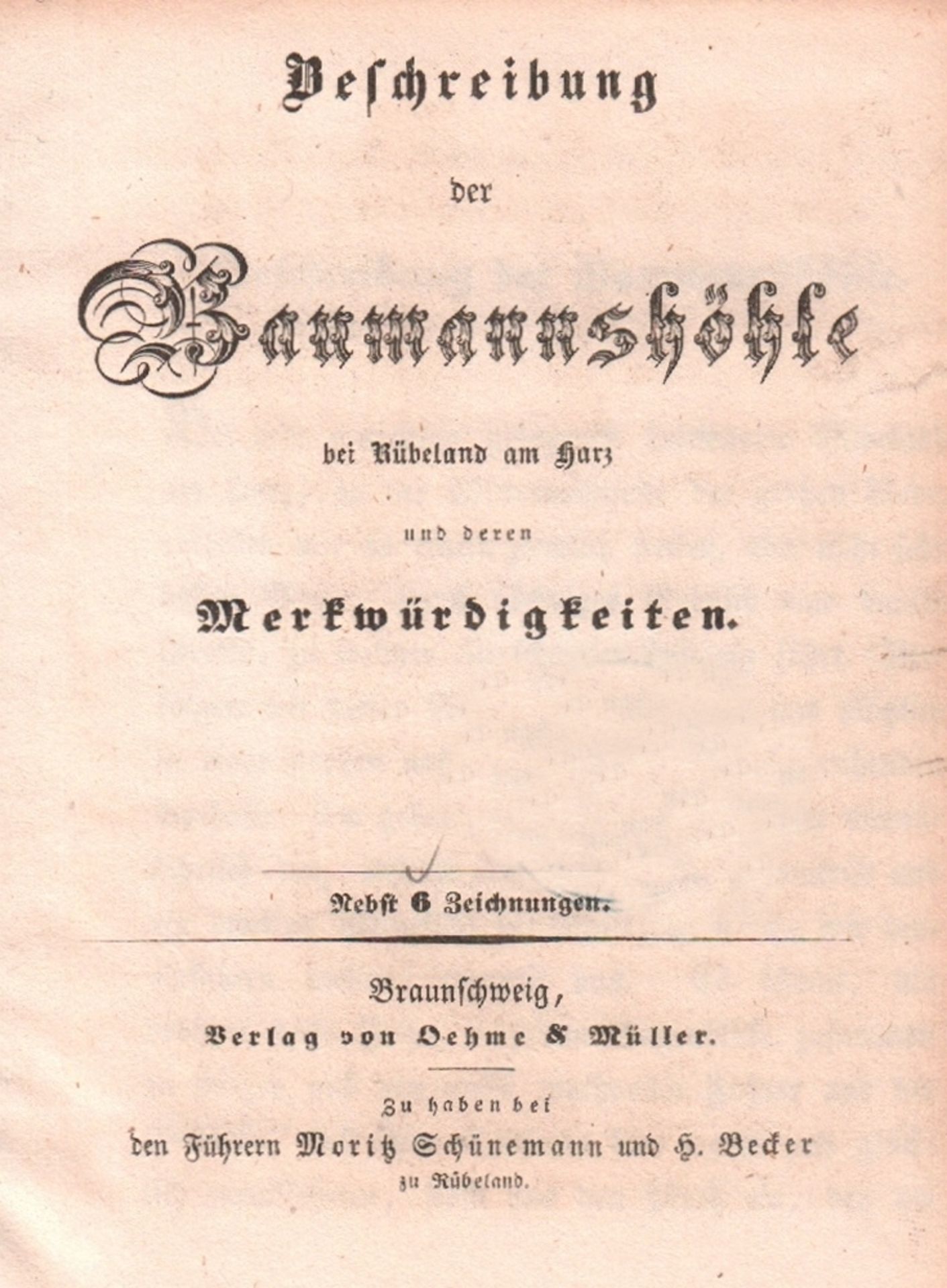 Harz. Baumannshöhle. Schünemann, M & H. Becker (Hrsg.) Beschreibung der Baumannshöhle bei Rübeland