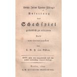 Filding, Adolf Julius Theodor. Anleitung das Schachspiel gründlich zu erlernen. Aufs neue