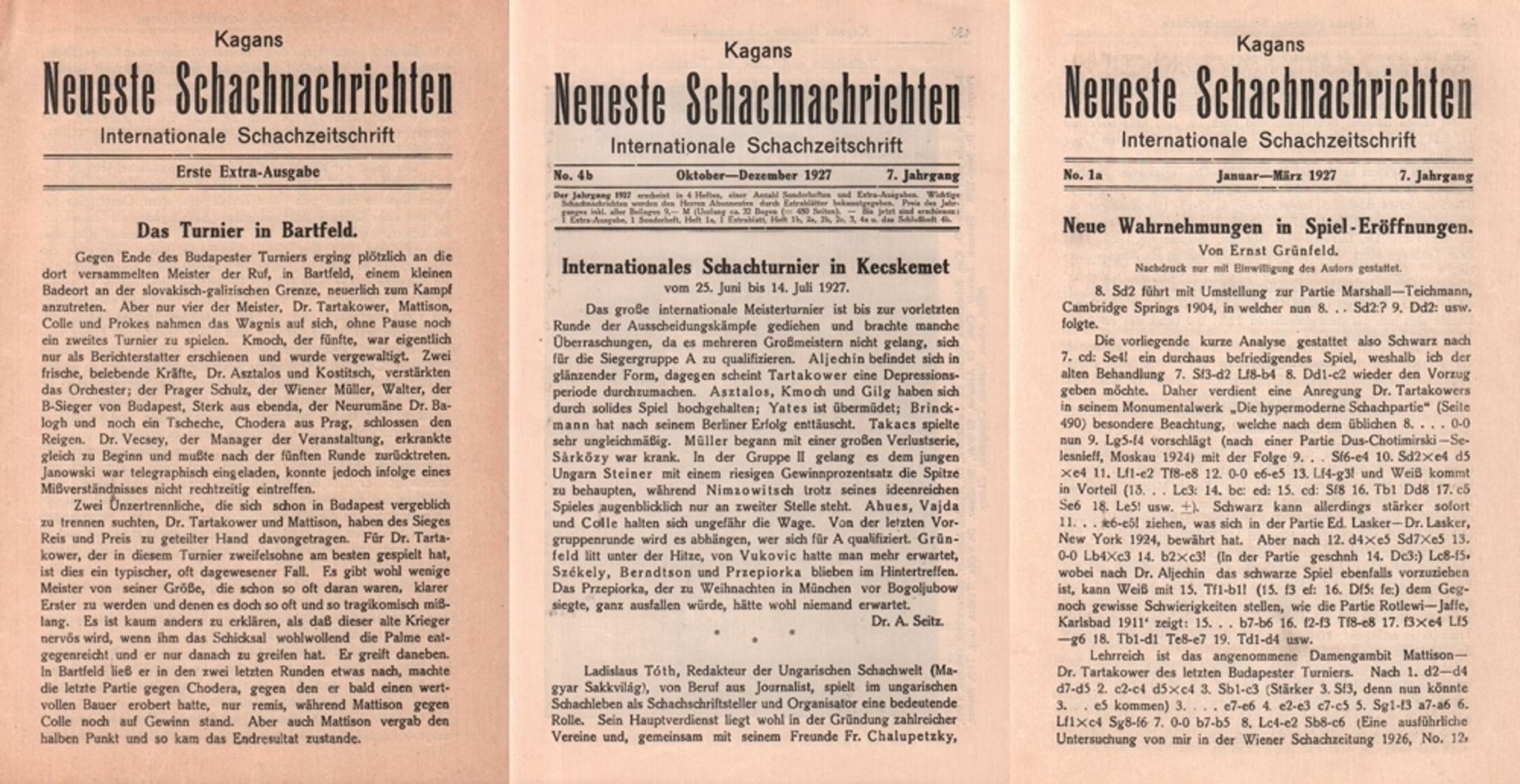 Kagans Neueste Schachnachrichten. Internationale Schachzeitschrift. Hrsg. von Bernhard Kagan. 7.