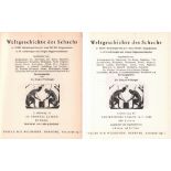 Weltgeschichte des Schachs. - Konvolut von 6 Bänden aus der Reihe. Hamburg, Wildhagen, ca. 1958 -