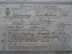 Certificate of Discharge 1883