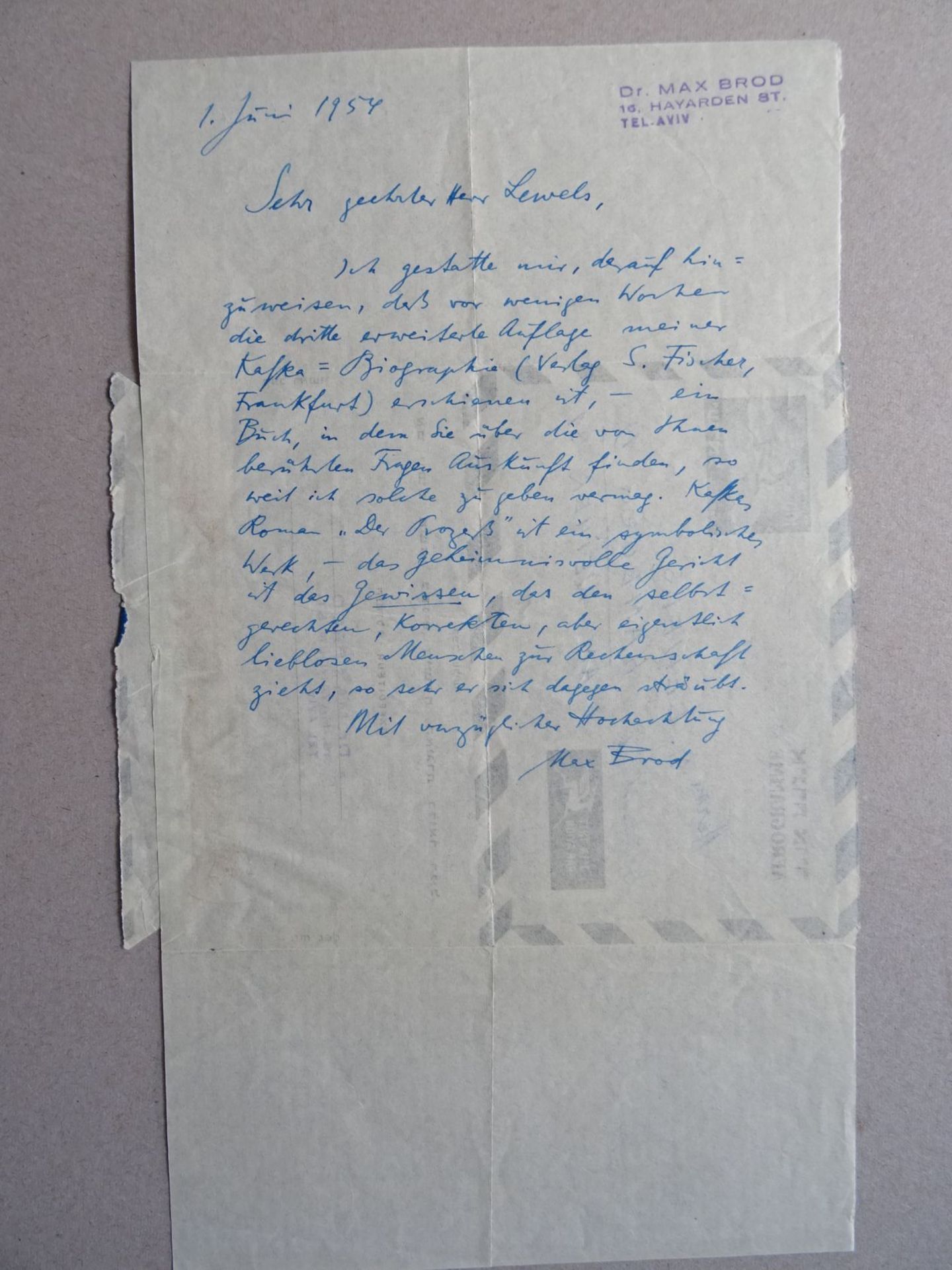 Brod - Brief an Herrn J. Lewels - Bild 2 aus 3