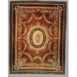 Aubusson-Teppich des 19. Jhs., 605 x 465 cm (altersbedingt mit Gebrauchsspuren). Erworben mit