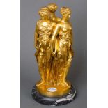 Ferdinand Barbedienne (1810-1892). „Die drei Grazien“. Feuervergoldete Bronze, auf der Plinthe