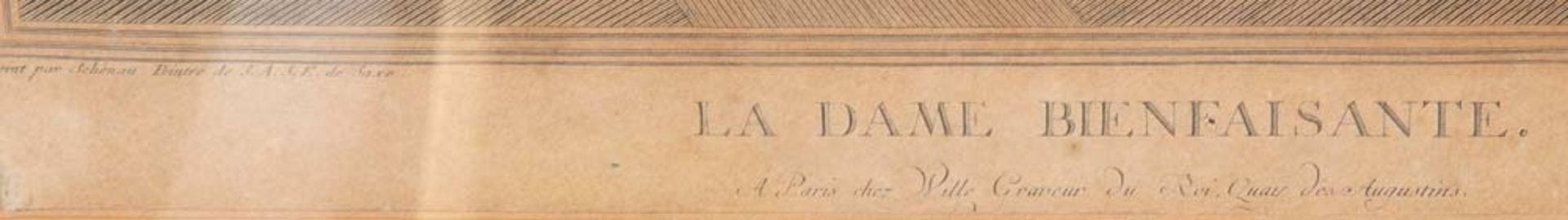 Johann Eleazar Schenau (1737-1806). „La Dame Bienfaisante“. Radierung, li./u./sign., hi./Gl./ - Bild 2 aus 2