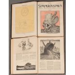 Zwei Bde. „Simplicissimus“, XXII Jahrgang, OLN, I. Halbjahr April bis Sept. 1917, und II. Halbjahr