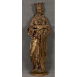 Muttergottes mit Kind. Südeuropa um 1900. Bronze, H=62 cm.**