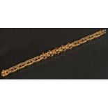 Armband. 18 ct Gelbgold, ca. 15 g, mit Steinbesatz, L=17 cm.