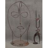 Barbara Brink (1946-2021). Zwei abstrahierte Skulpturen. Eisen, geschmiedet, H=36 / 45,5 cm. **
