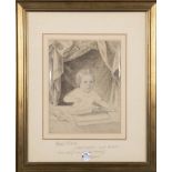 Karl Barth (1787-1853). Porträt eines kleinen Mädchens mit Buch. Bleistift/Kreide, re./u./sign.,