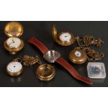 Konvolut Armband- und Taschenuhren. Deutschland / England 20. Jh. Mit vergoldeten Gehäusen. (