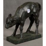 Fritz Best (1894-1980). „Erster Tag“. Bronze, auf der Plinthe sign., H=32 cm, L=38 cm, B=13,5 cm.