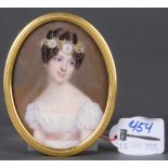 Französischer Miniaturist des 19. Jhs. Porträt von Stephanie Catherine de la Salle, Comtesse de
