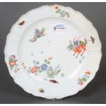 Teller „Sulkowskirelief“. Meissen 1735. Bunt bemalt mit fliegenden Eichhörnchen, Reiher und