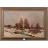 Hans Klatt (1876-1936). Winterlandschaft. Öl/Lw., re./u./sign., gerahmt, 40,5 x 66 cm. **