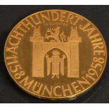 Goldmedaille „800 Jahre München 1158-1958“, ca. 35 g.