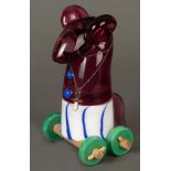 „Baby - Roller-Skate Mouse“. Murano, Martin Bradley (geb. 1931), 1992. Massives farbiges Glas,