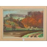 B. Lange (Maler des 20. Jhs.). Herbstwaldlandschaft. Öl/Lw., re./u./sign., gerahmt, 50 x 70 cm.**