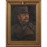 Maler des 19. Jhs. Porträt eines Soldaten. Öl/Holz, gerahmt, 60 x 42 cm. **