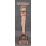 Pilaster. Frankreich 19. Jh. Marmor, mit Messingbeschlägen, H=106 cm, B=28,5 cm, T=28,5 cm. (besch.)