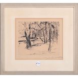 Lovis Corinth (1858-1925). Waldstück. Lithographie 92/100, re./u./sign., hi./Gl./gerahmt, 24 x 29