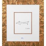 Pablo Picasso (1881-1973). „Der Hund“ aus der Tiertrilogie. Farblithographie 426/888, re./u. in