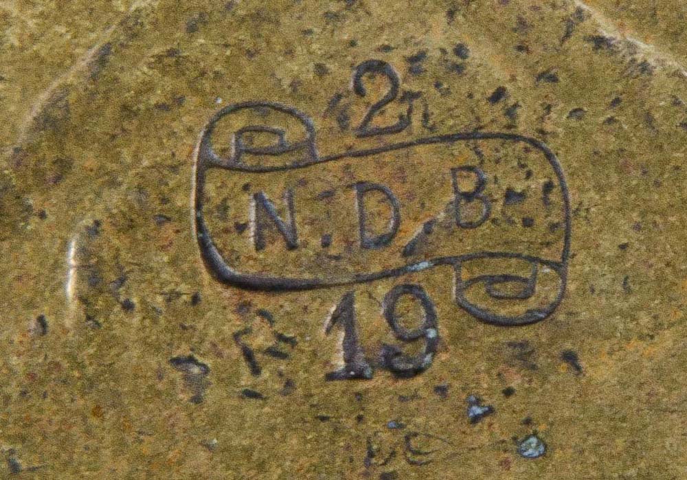 Gewichtssatz. Deutsch 19. Jh. Bronze, im Deckel monogr. „N.D.B.“, H=4,5 cm, D=5,5 cm. ( - Image 2 of 2